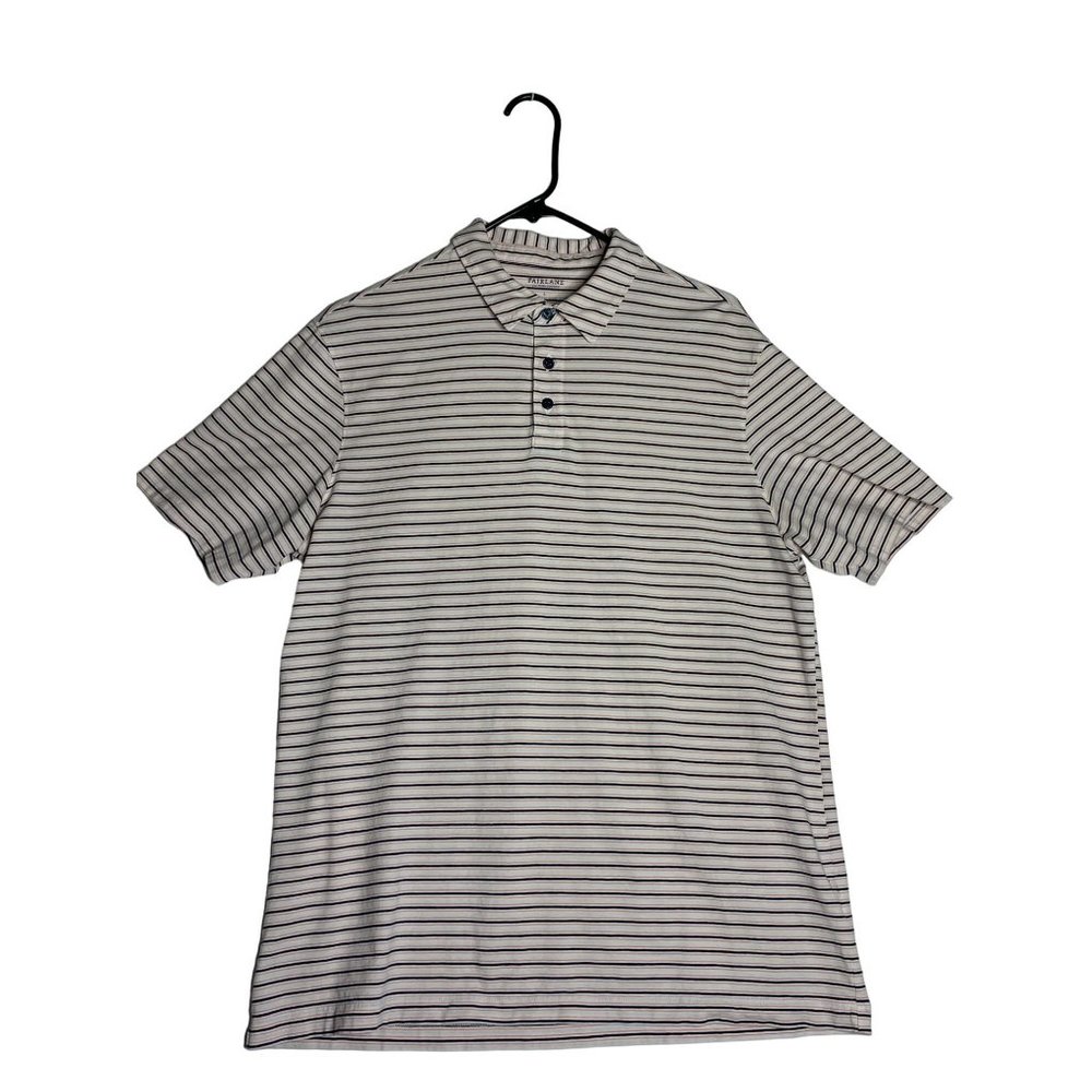 Fairlane Mens Large Short Sleeve Stripe Polo Shirt